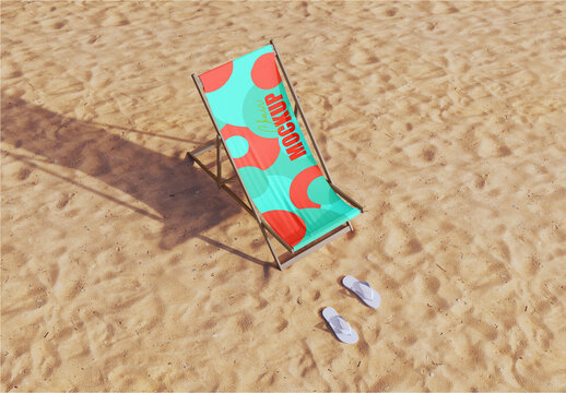 Scene Folding Beach Chair Mockup