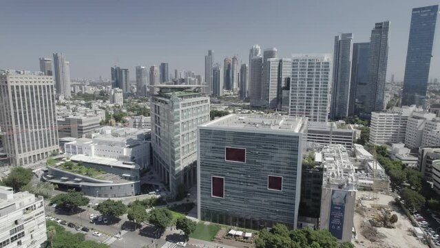Sourasky Medical Center (Ichilov Hospital) Tel Aviv, one of the best and most developed hospitals in Israel, the famous Hospitalization tower and cardiothoracic building on the right (d-log file)