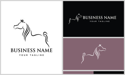 arabian horse line logo template