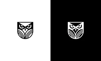 Rolgordijnen owl logo design vector © anello