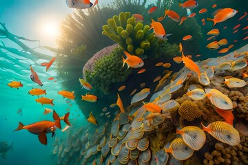 Naklejka premium fishes Generated AI