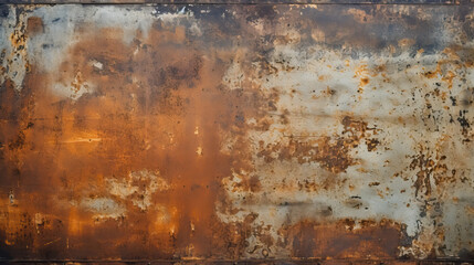 rust metal wall background rusty vintage textured surface  created with Generative AI Technology