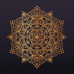 Decorative luxury golden mandala. Background with mandala for design of cards, invitations.