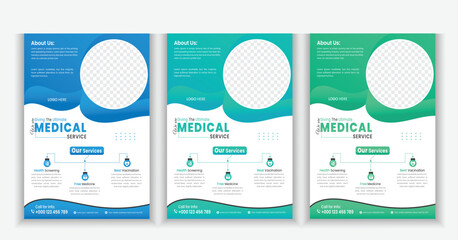 Modern Medical health care flyer brochure template a4 design, and health care flyer Design with white background'