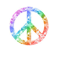 Peace Symbol in LGBTQ Regenbogen Farben