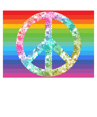 Peace Symbol in LGBTQ Regenbogen Farben