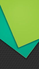 Elegant Vertical Background. Corporate illustration with green slides and hexagon style background.