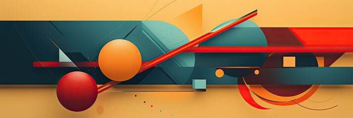 Obraz premium Abstract geometric shapes and lines creating a trendy background 