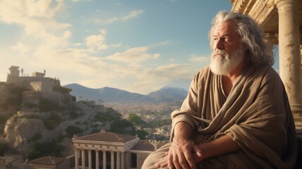 Portrait of philosopher Socrates.generative ai
