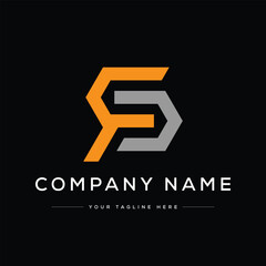 Monogram Letter RS Logo Design Vector