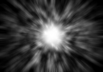 Explosion effect, Zoom effect, Abstract zoom background, Black and white color.