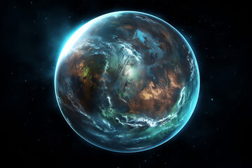 Obraz premium Planet Uran, super close-up, univerze, AI-Generated