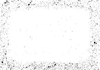 Recurso de marco abstracto con textura de salpicaduras de pintura negra, tinta negra salpicada. Textura sucia grunge. Chorro de pintura real, salpicado con spray