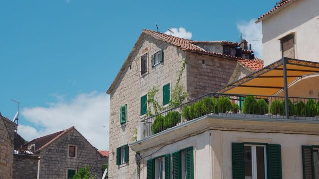Old town in split with view of the rooftops (croatia)
