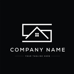 Monogram Letter SA Home Logo Design Vector. Black and White Logo. Usable for Business Logos. Vector Logo Design Template