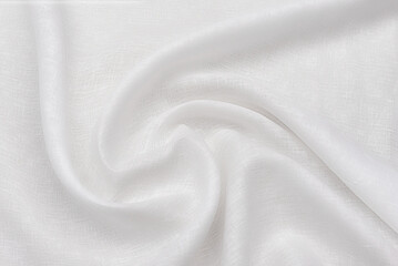 Background with light grey cotton or linen fabric texture with volume pleats. Close-up of a motley...