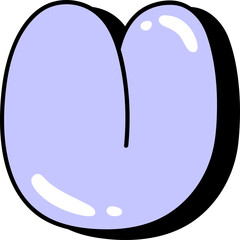Cartoon Bubble Alphabet Lowercase u © Rinyarart