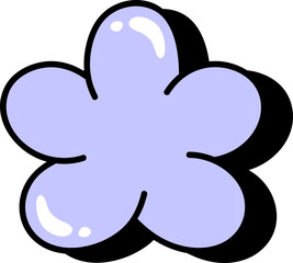 Cartoon Bubble Asterisk Symbol Flower Star