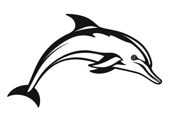Dolphin icon on white background, AI-Generated