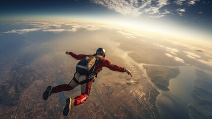 Skydiver enjoy in free fall