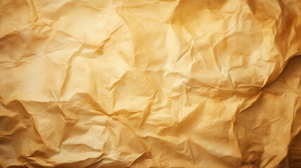 Obraz premium Brown crumpled recycle paper texture background. Craft beige paper backdrop. Generative AI