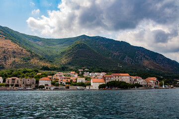 Fototapeta na wymiar view from the shores of the Bay of Kotor, Montenegro