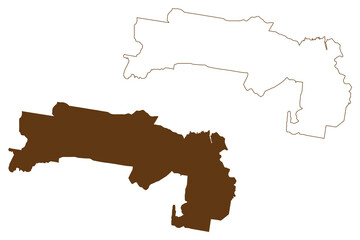 City of Liverpool (Commonwealth of Australia, New South Wales, NSW) map vector illustration, scribble sketch Liverpool City Council map