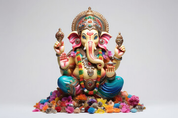 Fototapeta premium Beautiful and colorful decorative lord ganesha sculpture.