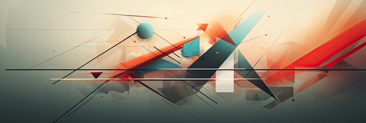 Fototapeta premium Abstract geometric shapes and lines creating a trendy background 