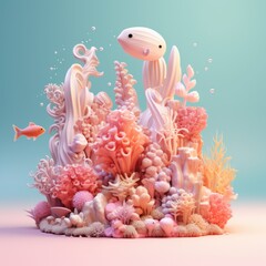 Underwater Coral Reef 3d illustration