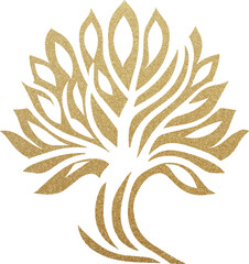 Golden glitter tree, gold glitter tree