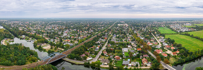 Brieselang im Havelland - Luftbild Panorama