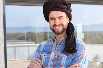Attractive Indian corporate businessman with a turban 