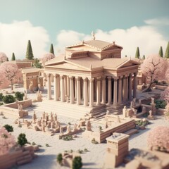 Ancient Greek Agora 3d illustration