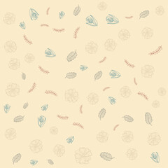 seamless pattern with flowers, nude color 