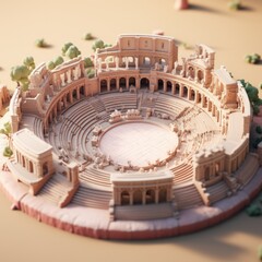 Ancient Roman Amphitheater 3d illustration