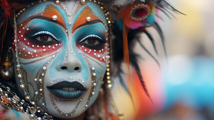 close up women in carnaval 