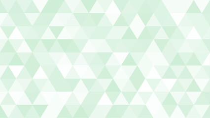 Abstract seamless pattern of geometric shapes. Mosaic background of triangles. Evenly spaced triangles in different shades of green. Vector illustration