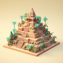 Ancient Mayan Pyramid 3d illustration