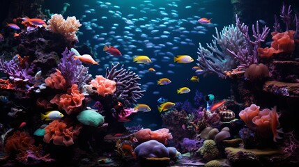 colorful tropical fish swimming in vibrant aquarium - 8k  wallpaper