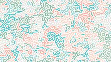 Diffusion reaction vector seamless pattern. Black and white organic shapes, lines pattern. Abstract Background illustration