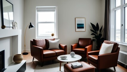 Fototapeta na wymiar interior of living room with armchairs