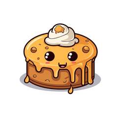 Peanut Butter Chocolate Chip Cake , PNG, Illustration Design, Cartoon For Tshirt 