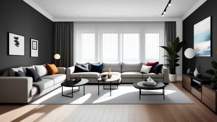 Fototapeta premium interior design of living room