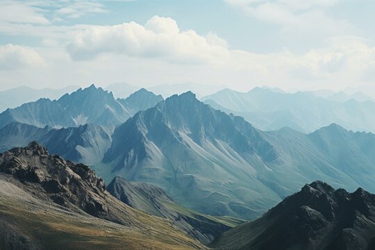 A picture of narrow mountain ranges. Generative AI