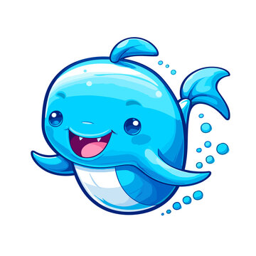 Whale , PNG, Illustration Design, Cartoon For Tshirt 