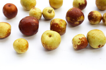 Fresh jujube fruit on white background