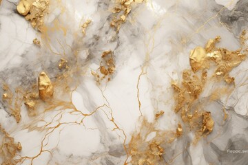 Opulent backdrop with artistic pattern for special occasions, home decor. Elegant blend of marble and gold. Generative AI