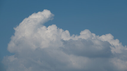 Cumulonimbus calvus, a developing thunderhead cloud. Heavenly clouds sky