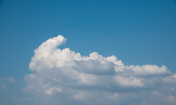Cumulonimbus calvus, a developing thunderhead cloud. Heavenly clouds sky